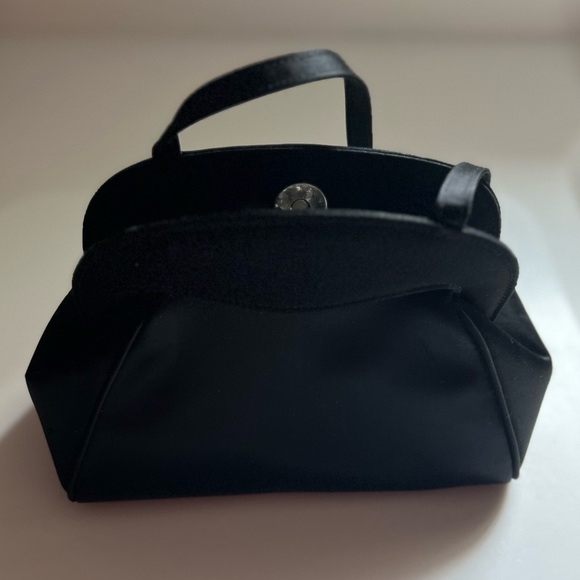 BUNDLE THIS! Black Satin Evening Bag LIKE NEW - Picture 2 of 2
